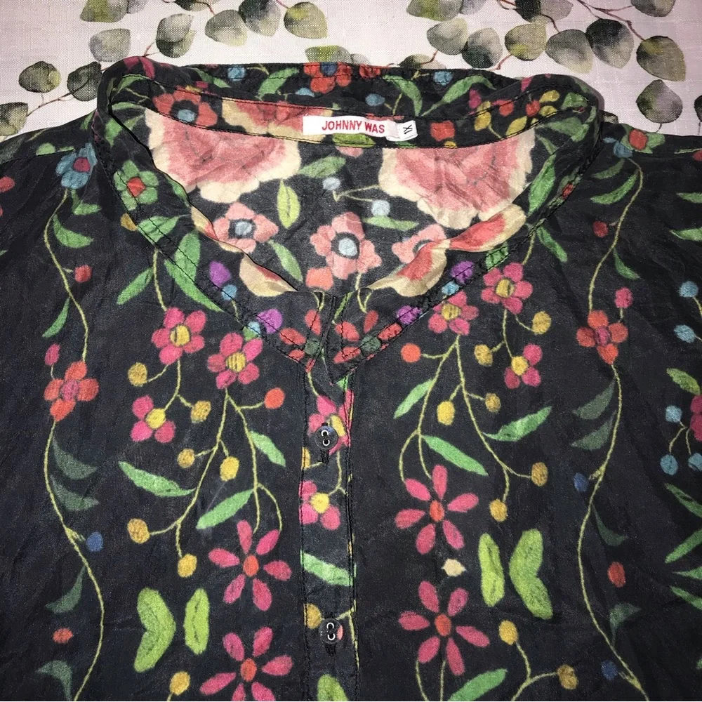 Johnny Was Silk Emby Blouse - Picture 6 of 13